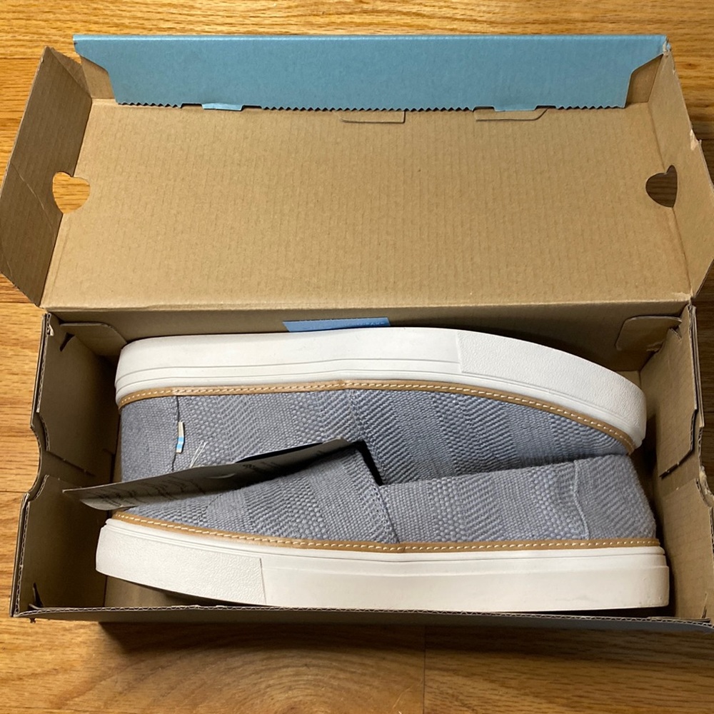 Brand New Gray Tom’s Slip On Shoes